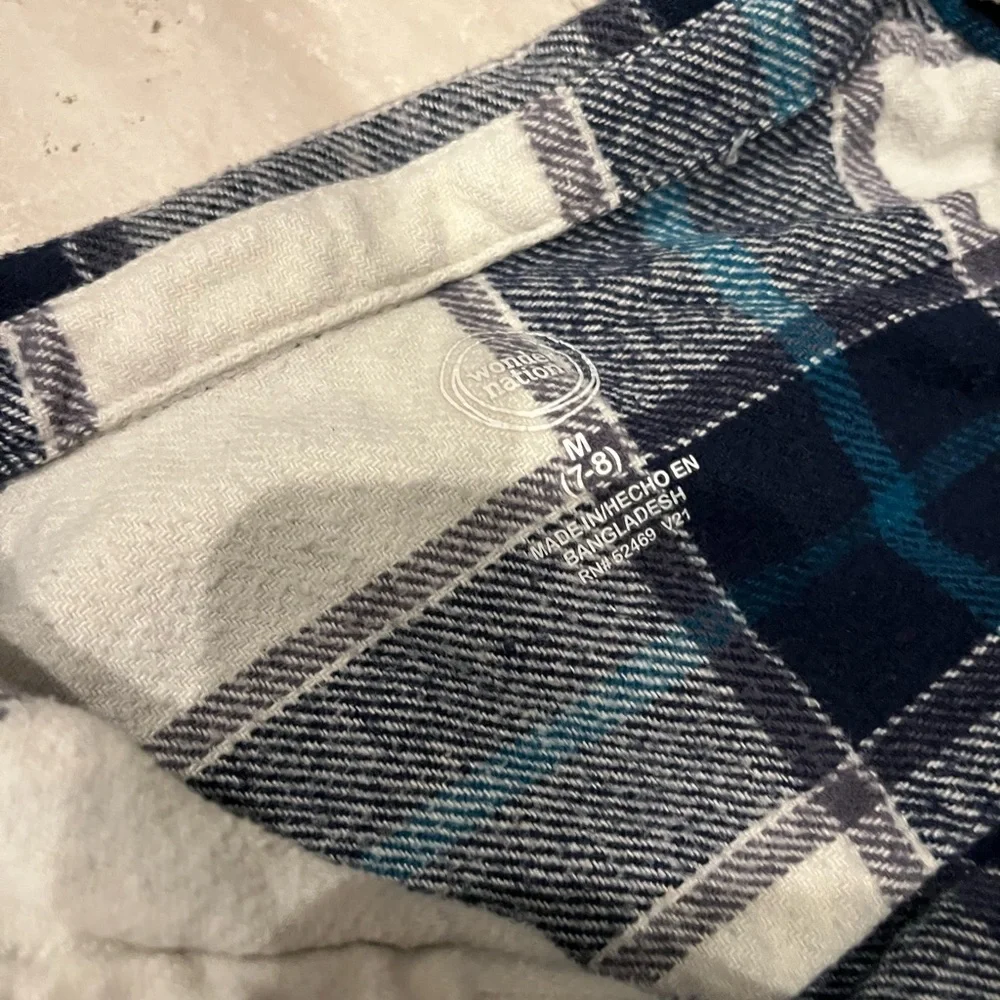 Wonder Nation Navy and White Plaid Shirt